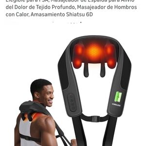 Cordless Shiatsu Neck and Shoulder Massager - Black
